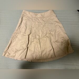 White House Black Market khaki A-Line Pleated Skirt